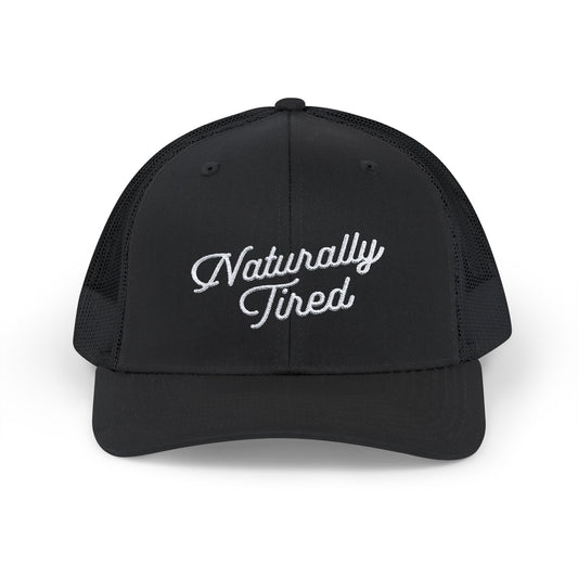 Naturally Tired Snapback w/White Text