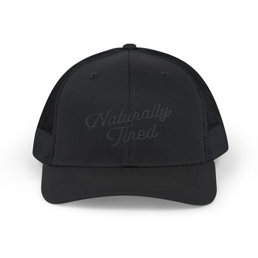 Naturally Tired Snapback w/Black Text